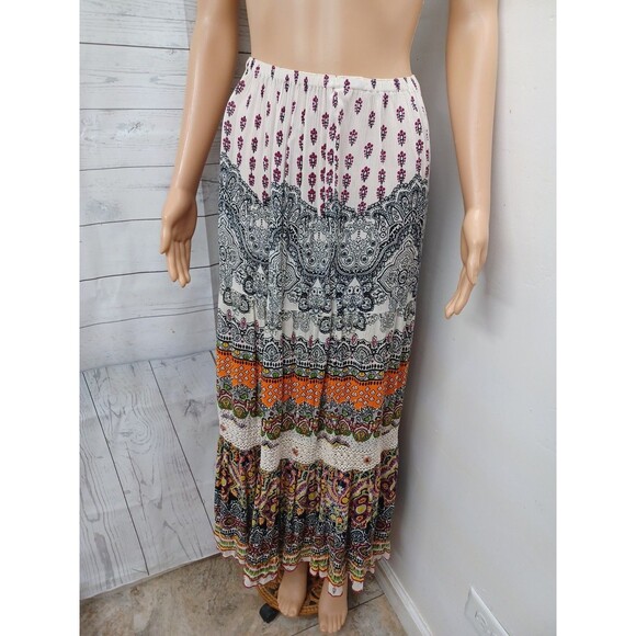 Bila Women Crochet Colorful Bohemian Circle Maxi Skirt Paisley Sz XL - Picture 1 of 11